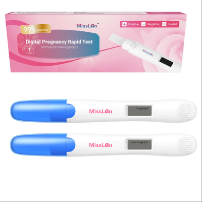 OTC 1번째 대응 임신을 위한 30 달 단일 스텝 디지털 HCG 시험 키트 소변 스트립